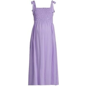 Destination Maternity Lavender Maxi Dress with Tie Straps